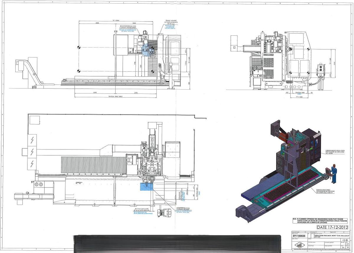 Used 2013 CNC MILLING MACHINE OMV model SHARK 5000
