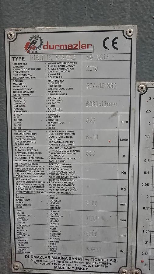 Used 2018 Durmazlar Press Brake + CNC Guillotine Shear – Sold as a Set (6m / 400t + 6m / 13mm)