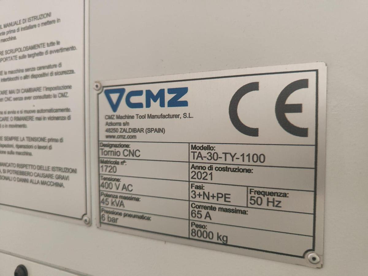 Used 2021 CMZ TA-30-TY-1100 LATHE