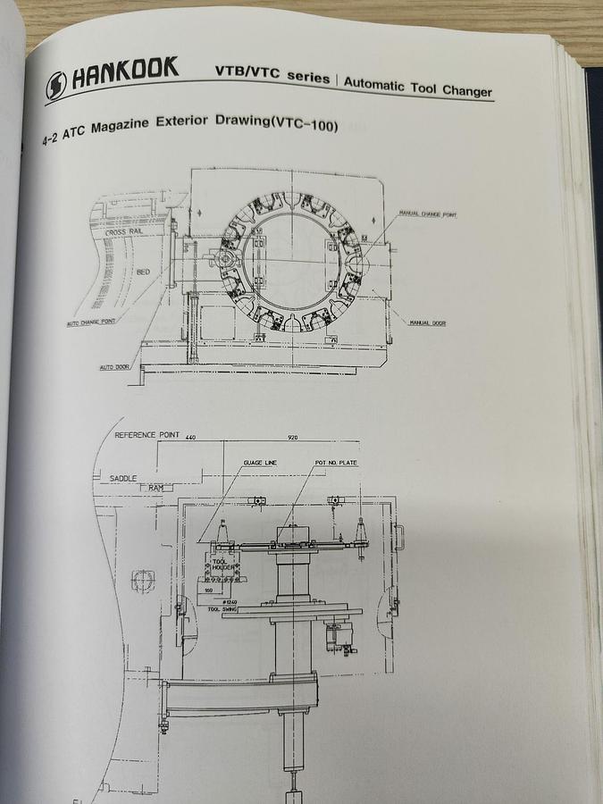Used 2018 VERTICAL LATHE HANKOOK model.VTB 100