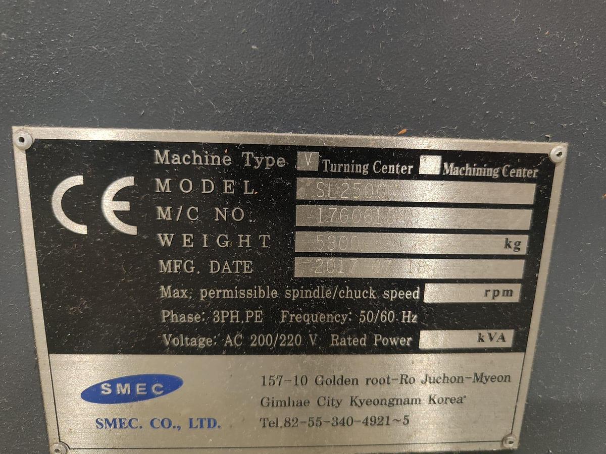 Used 2017 SAMSUNG SL 2500M LATHE