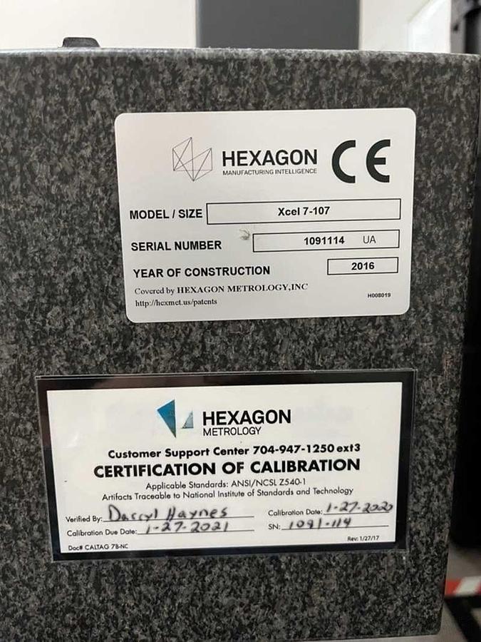 Used 2025 Brown & Sharpe Xcel 7-107 Coordinate Measuring Machine (CMM)