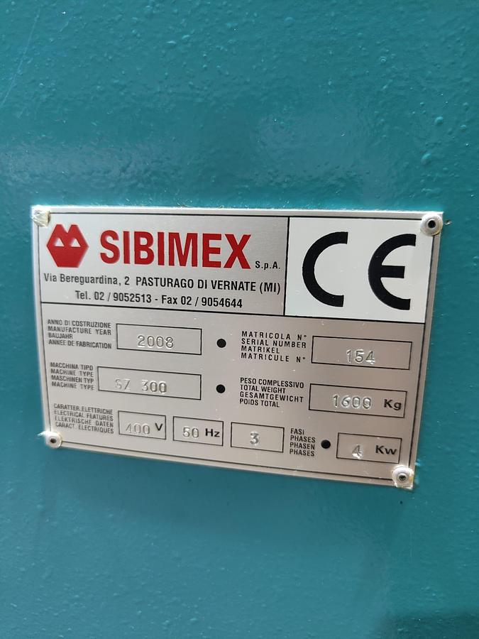 Used 2008 SIBIMEX SLOTHING MACHINE mod.SZ300