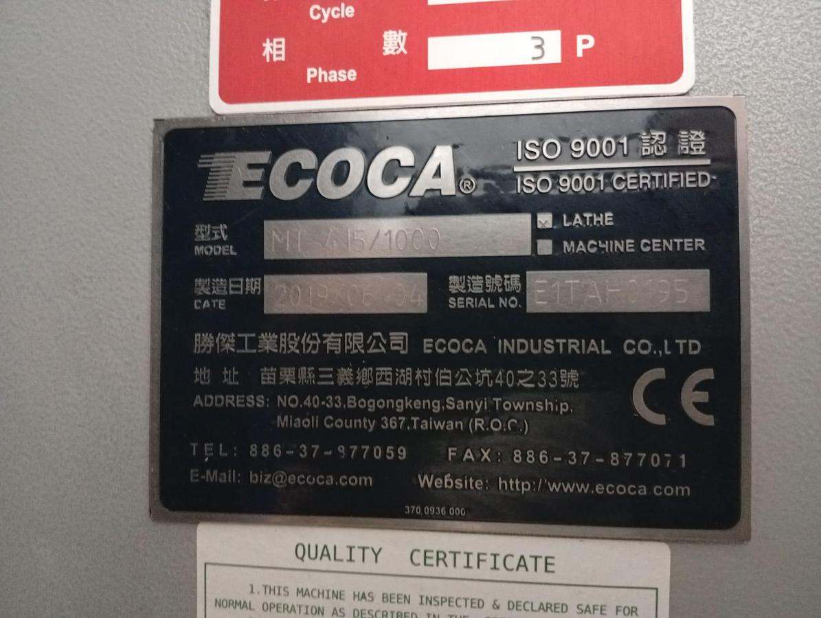 Used 2019 LATHE ECOCA GAMAC mod.MT-415×1000