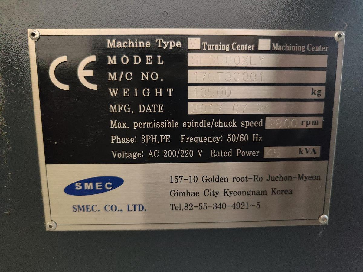 Used 2017 Samsung SMEC lathe model SL3500XLY