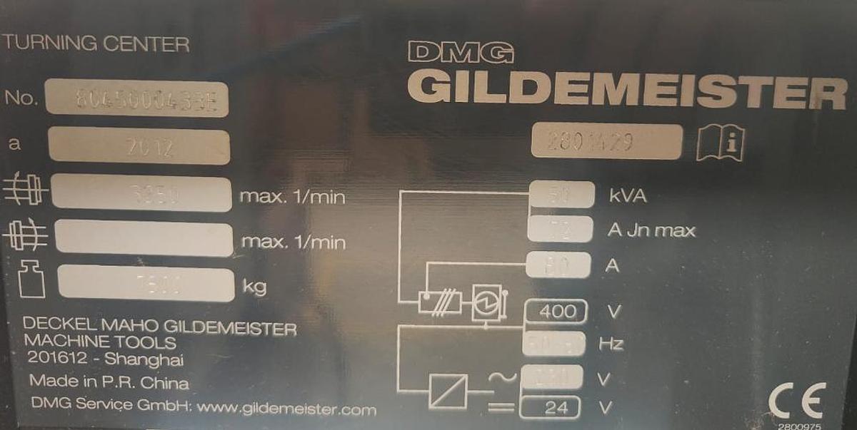 Used 2012 TURNING MACHINE GILDEMEISTER modelCTX 510