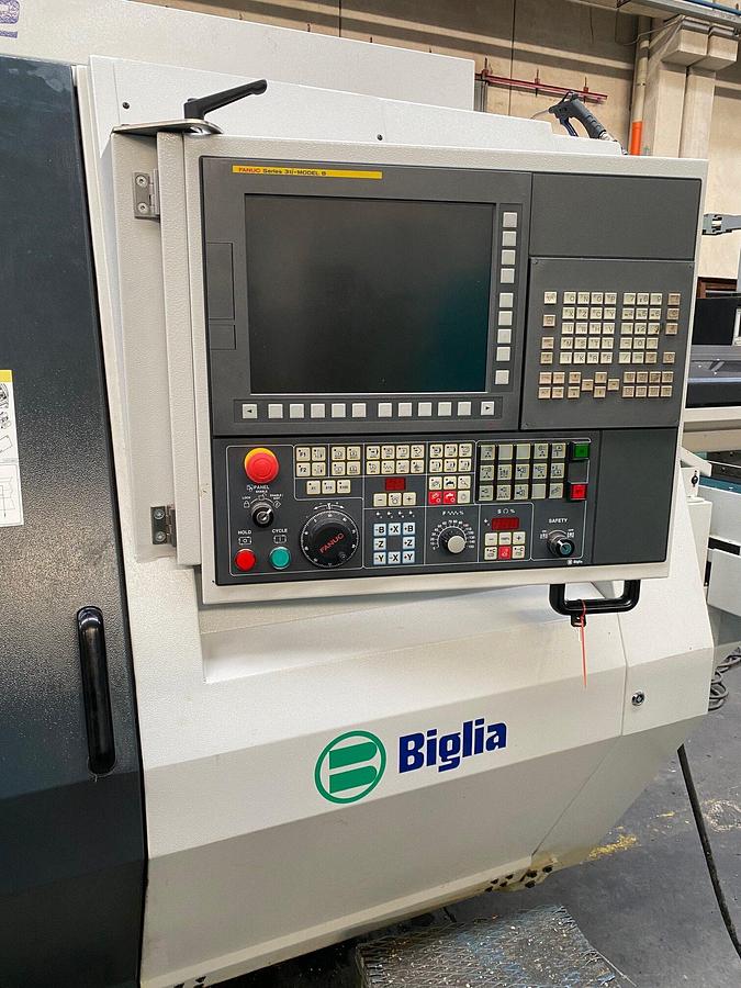 Used CNC LATHE BIGLIA VERSION WITH TWO MOTORIZED TURRETS, TWO Y-AXES, COUNTERHEAD AND TWO C-AXES