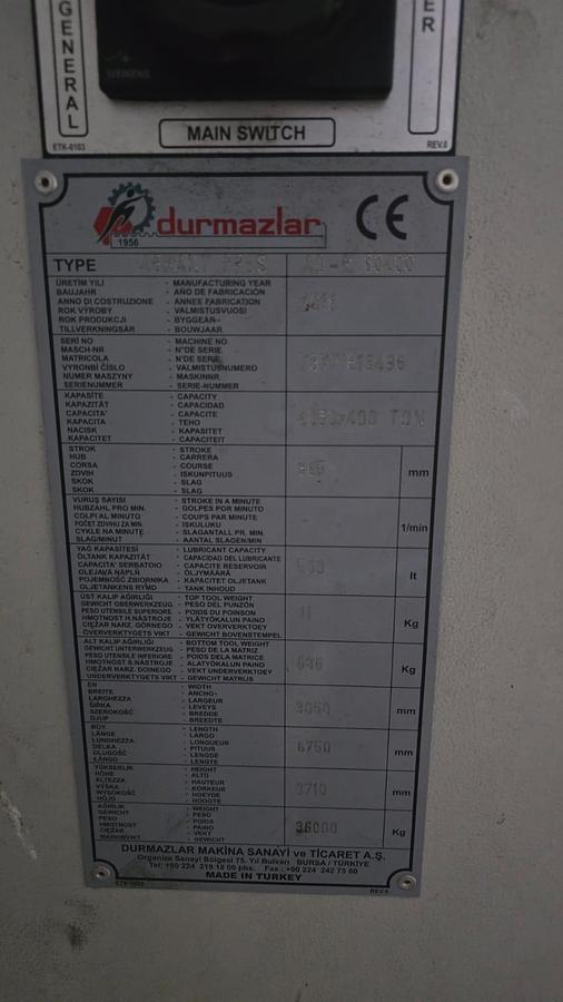 Used 2018 Durmazlar Press Brake + CNC Guillotine Shear – Sold as a Set (6m / 400t + 6m / 13mm)