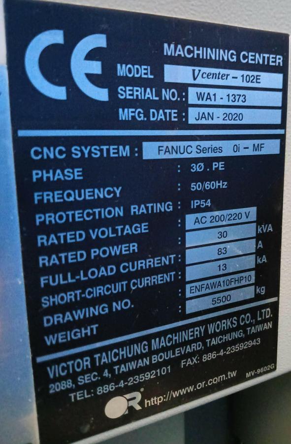 D'occasion Centre d'usinage vertical Victor 2020, modèle VCENTER-102E