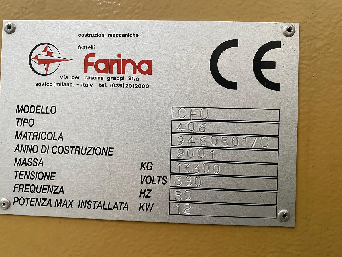 Used FARINA HYDRAULIC GUILLOTINE SHEAR MOD CFO 406 WITH PNEUMATIC SHEET METAL SUPPORT