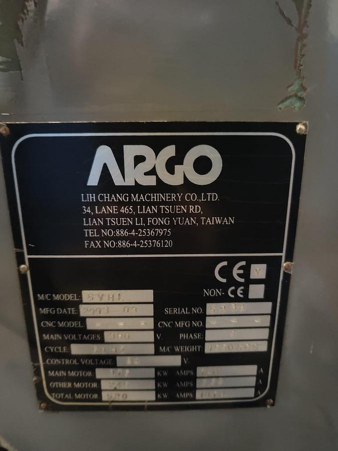 Used 2003 ARGO MILLING MACHINE mod.5VHL