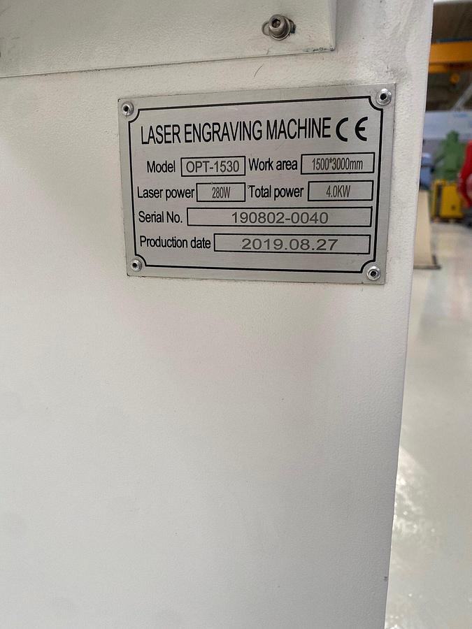 Used LASER CUTTING MACHINE BRAND OPTIC CO2 MOD.OPT 1530