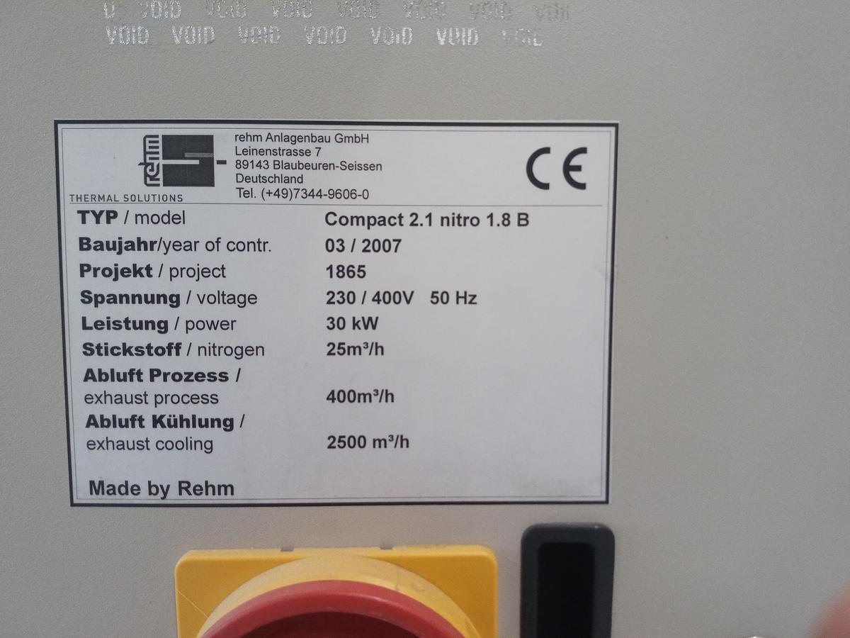 Used REHM Compact C2.1 Nitro 1.8 B Reflow Soldering Oven, 5 Heating Zones, Nitrogen/Air, 400 mm PCB Width