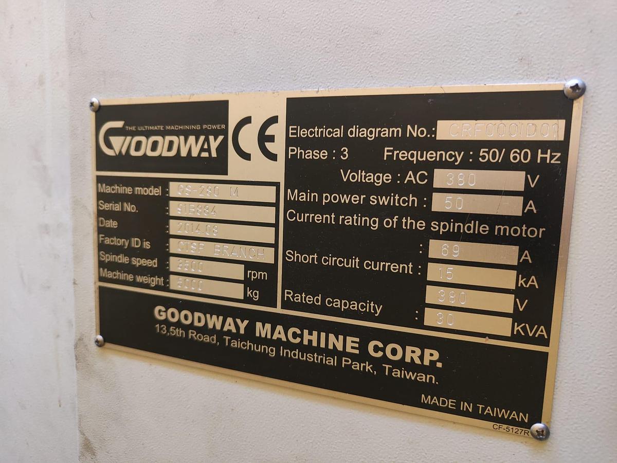 Used GOODWAY LATHE model GS280-M