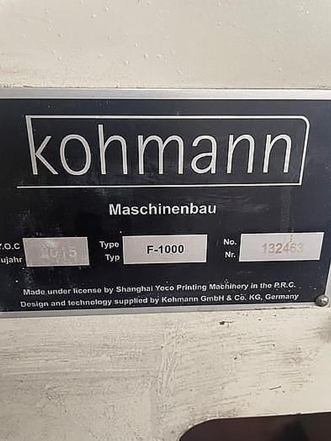 Used 2015 KOHMANN  F-1000/2