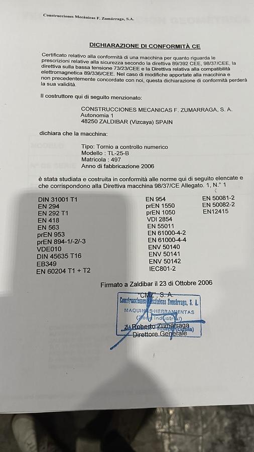 Used 2006 CMZ LATHE mod.TL25B