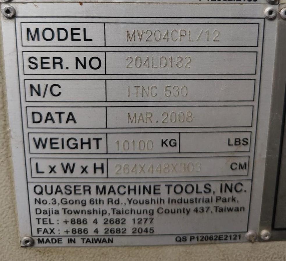D'occasion CENTRE D'USINAGE QUASER 2008 mod.MV 204 CPL/12