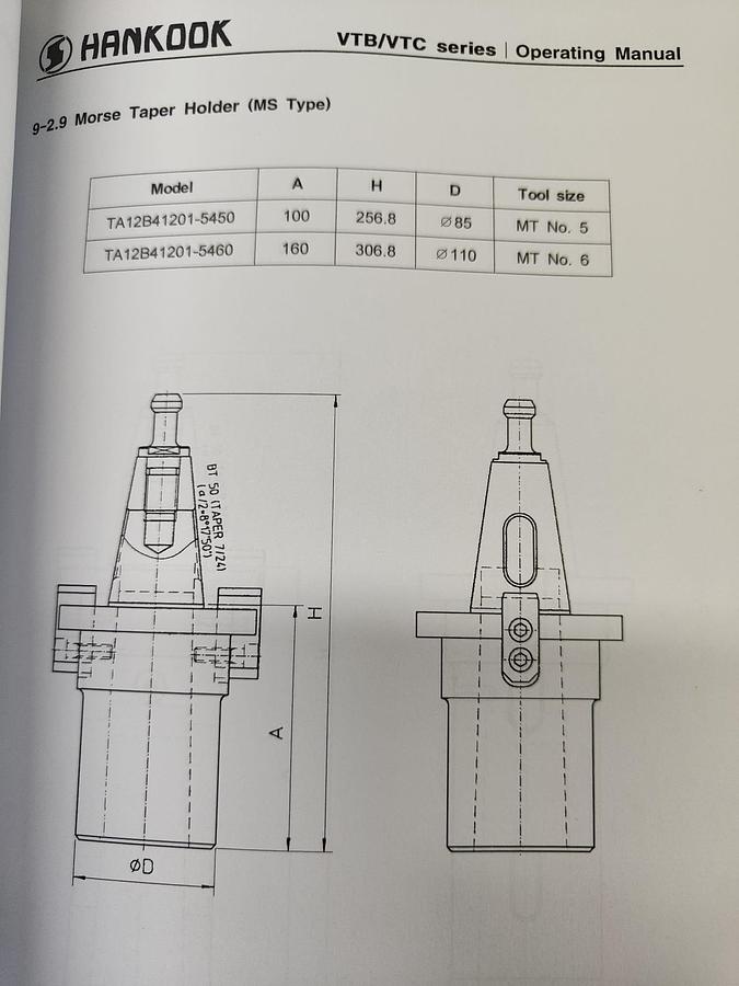 Used 2018 VERTICAL LATHE HANKOOK model.VTB 100