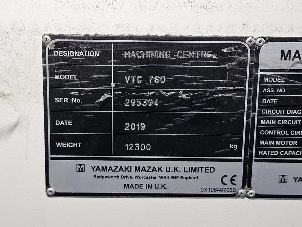 Used 2019 VERTICAL MACHINING CENTER model.VTC 750
