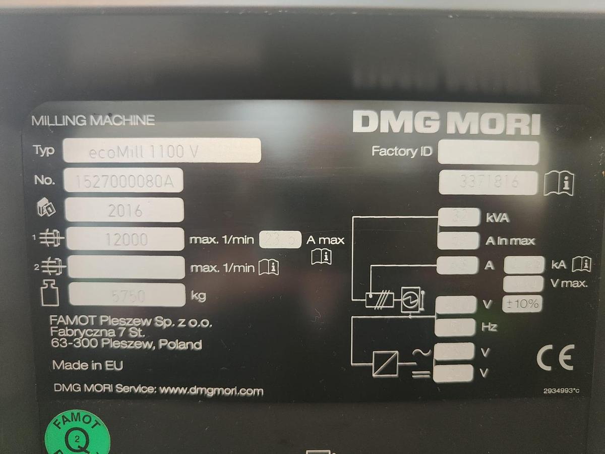 D'occasion Centre d'usinage DMG 1100V 2016