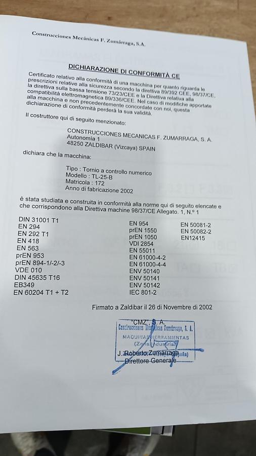 Used LATHE CMZ mod.TL25B
