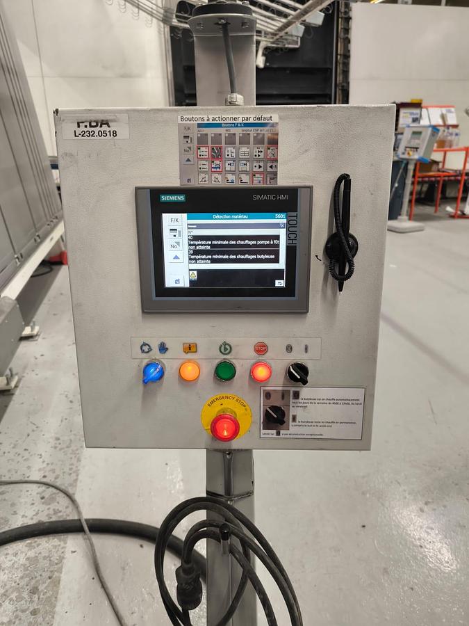 Used 2021 Glaston Butyl Extruder for Insulating Glass 2300x2500