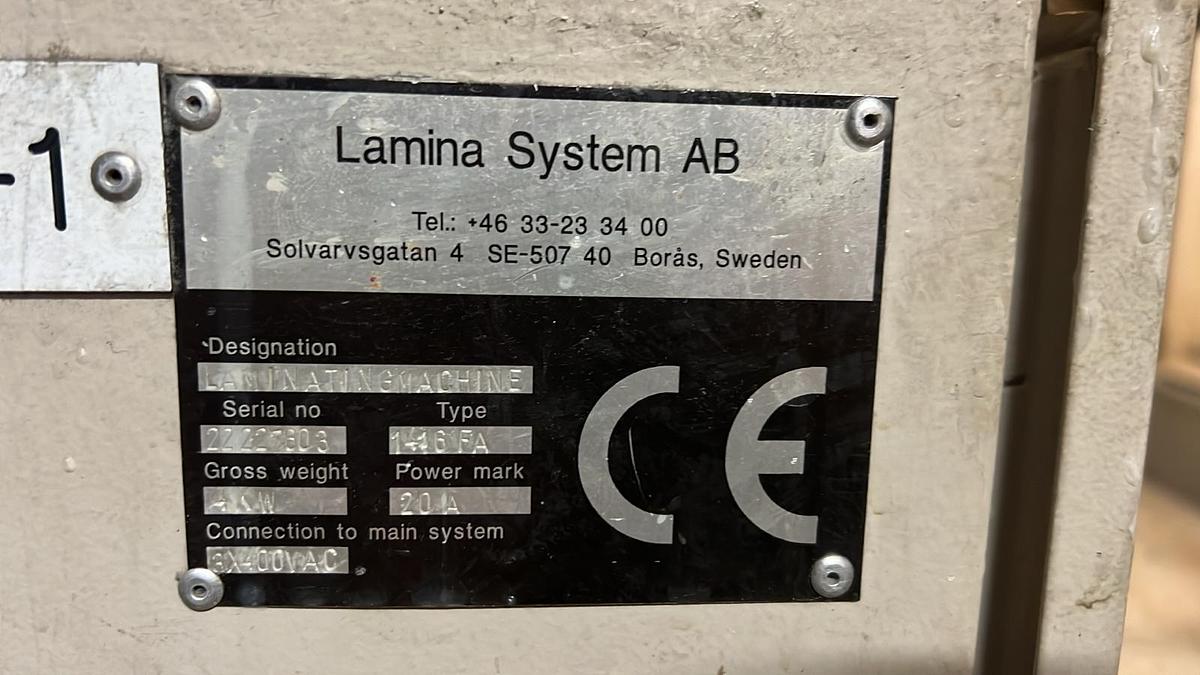 Used Lamina System AB 146 FA Laminating Machine