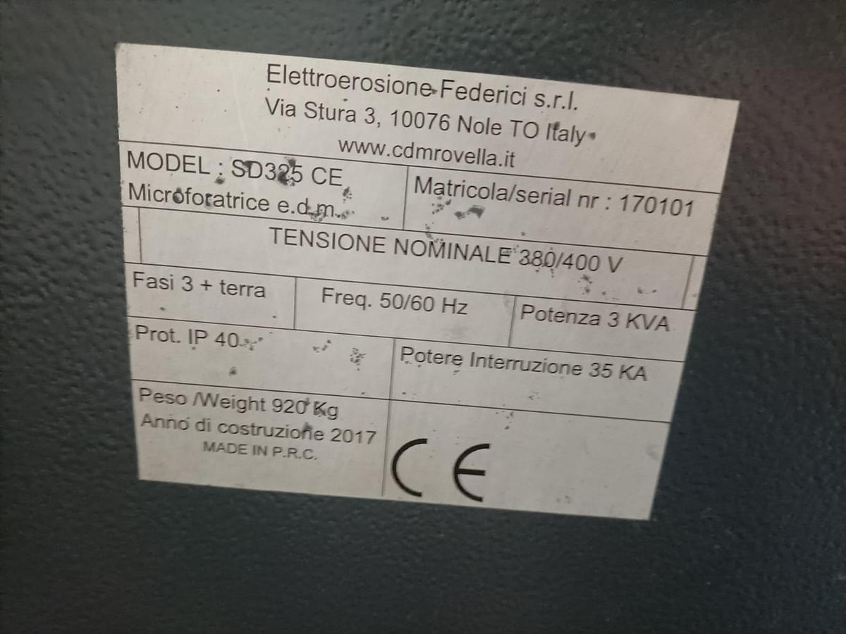 Used 2017 EDM MICRODRILLING MACHINE mod.SD325