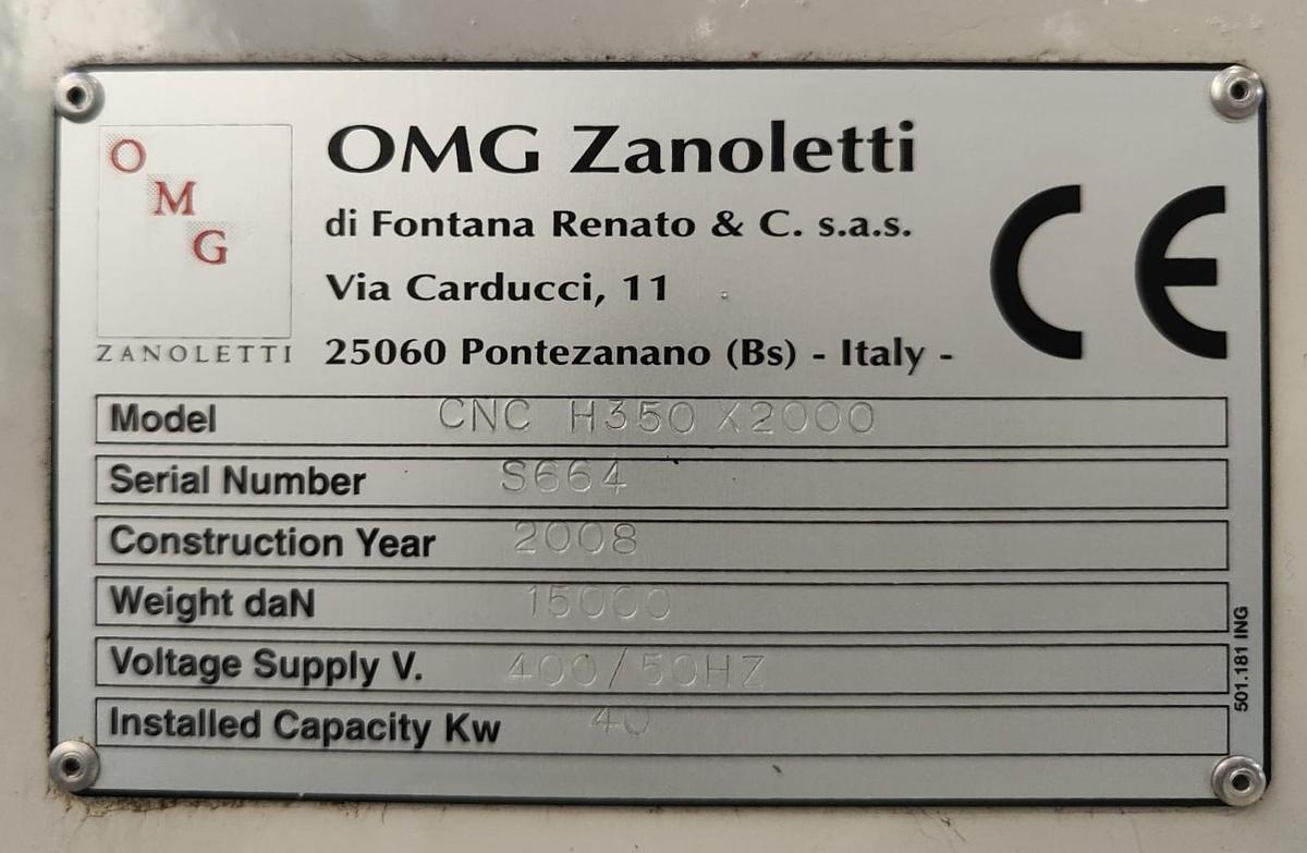 Usato 2008 TORNIO ZANOLETTI mod.CNC H350 X 2000