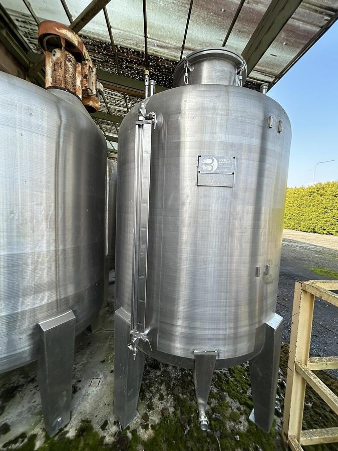 Used Bertuzzi Stainless Steel Tanks with Agitator – Complete Lot for Sale