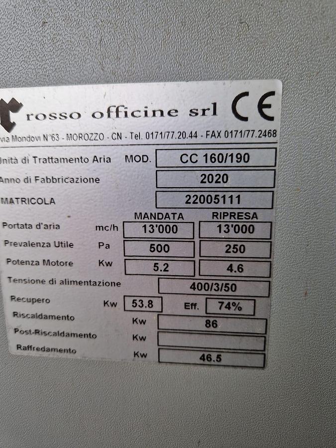 Used 2020 Air Handling Unit AHU 13000 m³/h