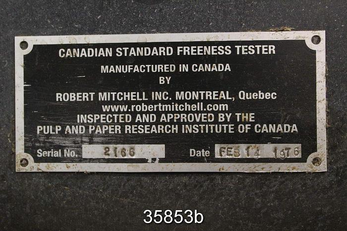 Used Robert Mitchell Canadian Standard Freeness Tester #35853
