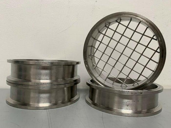 Used Stainless Steel 6.5" by 2" Sanitary Coupling w/ Mesh