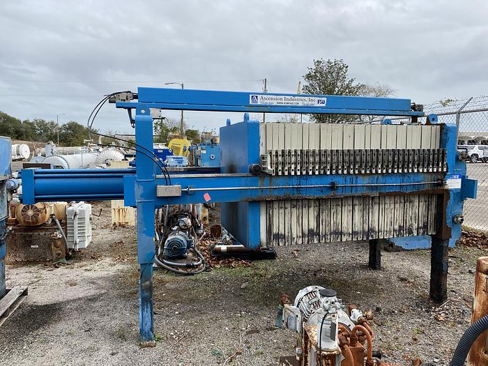 Used Used Ascension Industries Inc. approximately 39.6 cu. Ft. recessed plate filter press