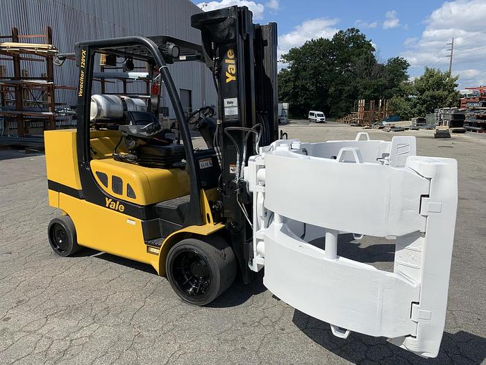 Used 12,000 POUND YALE ROLL CLAMP TRUCK W/ 72" CASCADE PAPER CLAMP