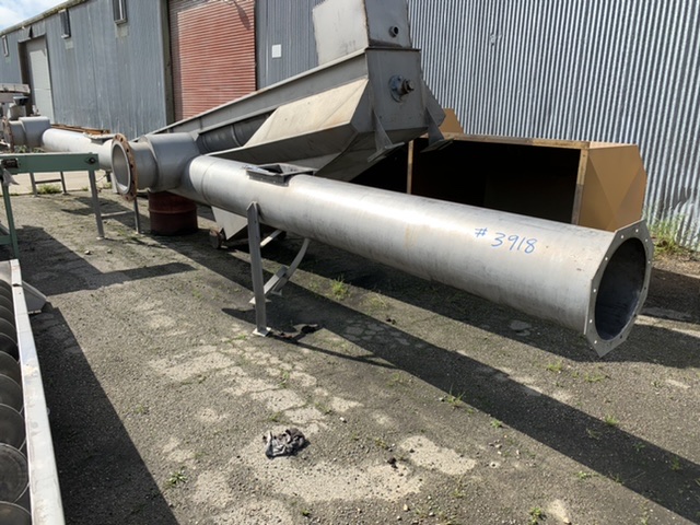 Valley Foundry Stainless Steel Tube Type Auger Screw Conveyor 45.5' Long x 12" Diameter