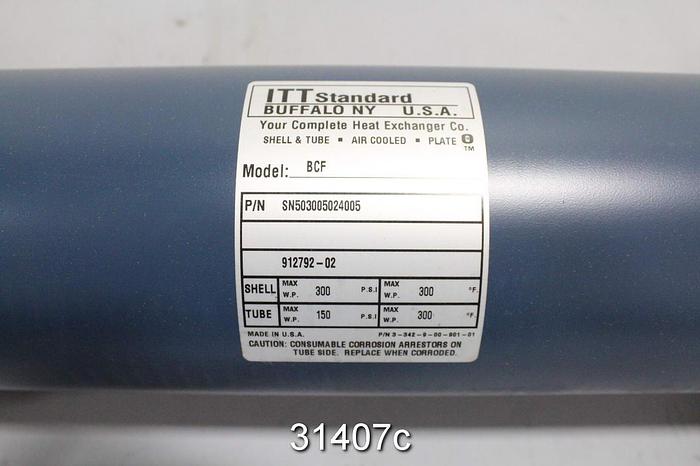 Unused ITT Standard BCF Shell And Tube Exchanger #31407