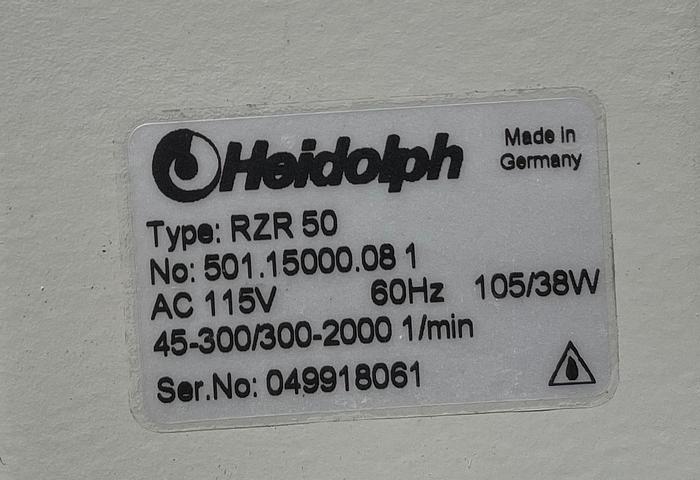 Used Heidolph RZR 50 Homogenizer 300-2000 RPM w/ Barnant 50001-92 Stand 115V