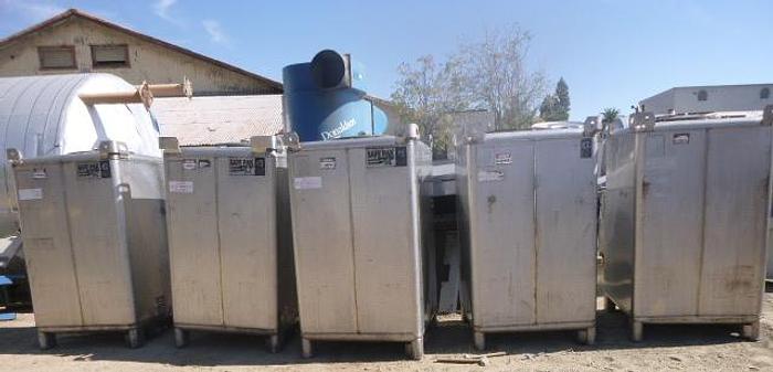 Used Bin, Tote, 75 CF, 550 Gallon, Stainless Steel, Metal Craft, IBC Tote #S744872