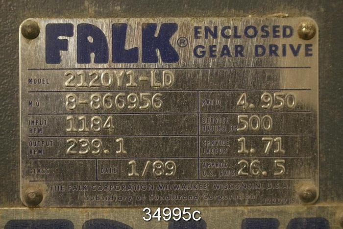 Refurbished Falk 2120YT1-LD Enclosed Gear Drive, 4.950/1 Ratio #34995