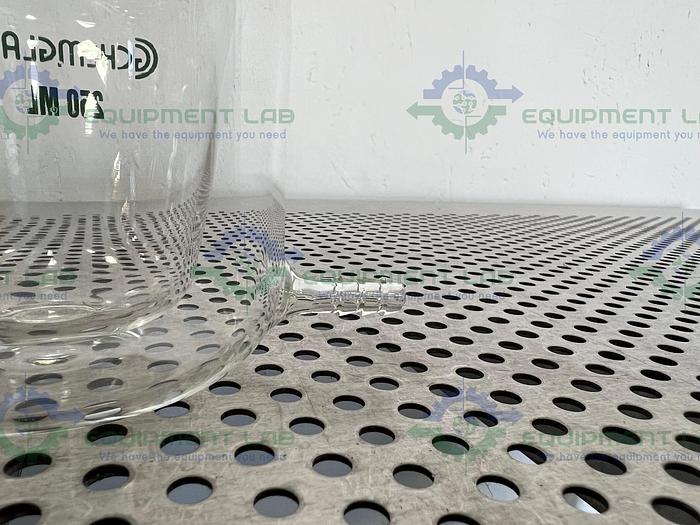 Used Chemglass  CG-1576-04 250mL 3-Neck Jacketed European Flask 24/40 Outer