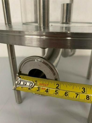 Used Glass Chromatography Column 2.3 Liter Sample Tank w/ 1" & 3/4" Sanitary Fittings