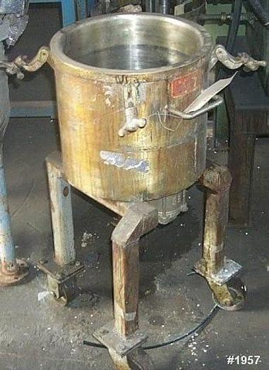 Used 6 GALLON MYERS TRI-SHAFT MIXER – S/S – VAC – JACKETED – V/S