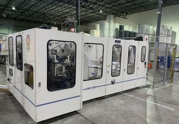 Used 42" ELSNER ENR-1000 AUTOMATIC REWINDER FOR NONWOVEN WIPES 10" REWIND DIAMETER