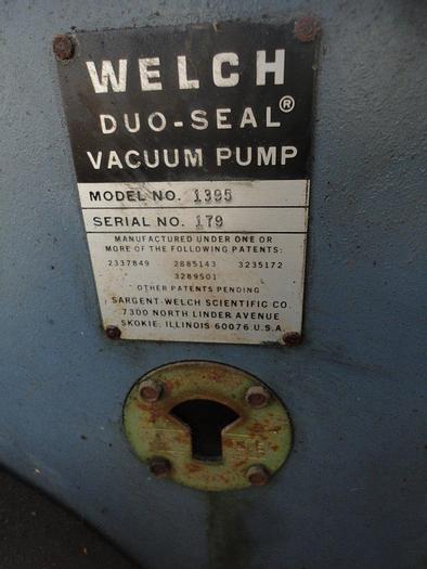 Used Pump, Rotary, Vacuum, Vane, Welch 1395, 2 Stage (2) #S741618