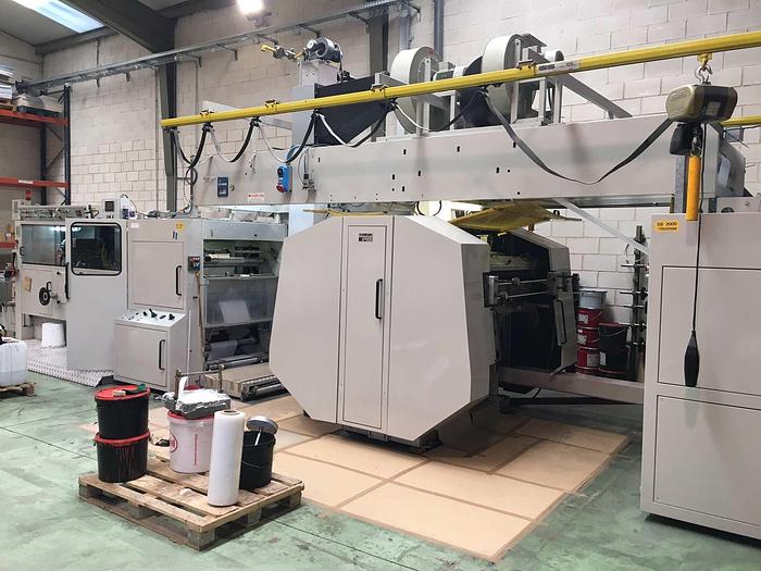 Used 1997 CASTALDINI EIS 2000 EVOLUZIONE (3 col. flexo, window unit) flat & satchel paper bag making machine