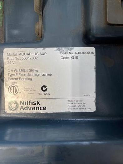 Used NILFISK-ADVANCE AQUAPLUS AXP (56317002) CARPET EXTRACTOR/CLEANER