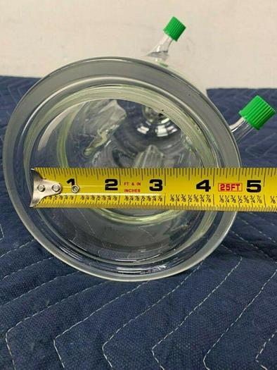 Used Chemglass GL-14 1000mL Jacketed Bench-top Reaction Vessel w/ 5.5" Sanitary Fit