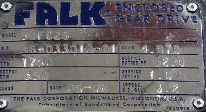 Used FALK MODEL 50FC2S ENCLOSED GEAR DRIVE (4.970:1)