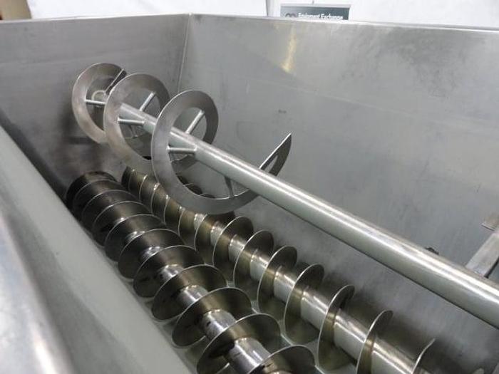 Used APV Dual Screw Load Hopper, dual 12" augers and anti-bridge agitator